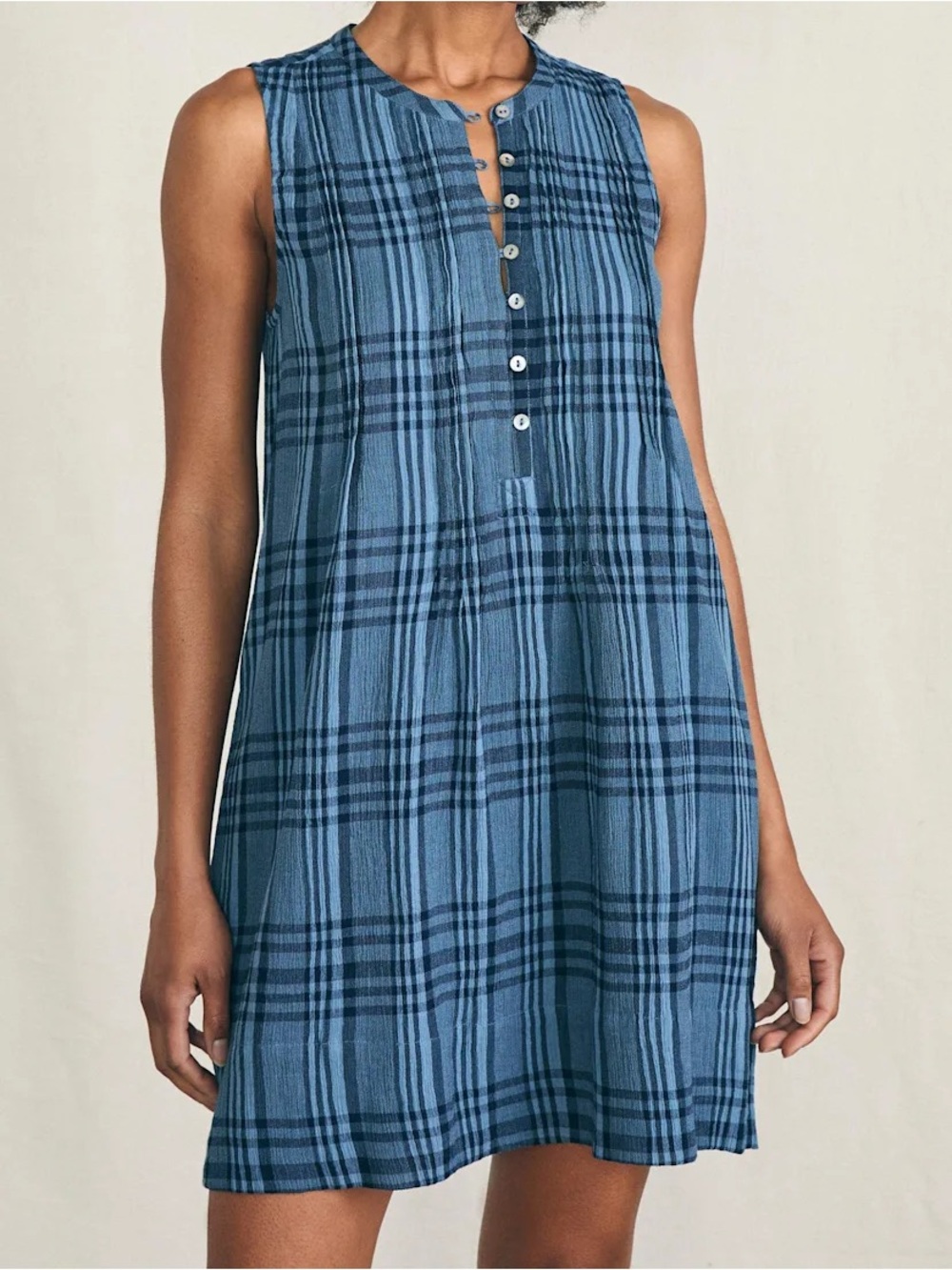 Women's Faherty Issa - Clearwater Navy Plaid - Picture 4 of 11